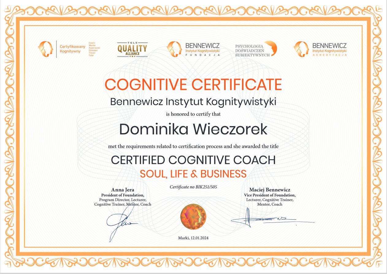 Cognitive Certificate